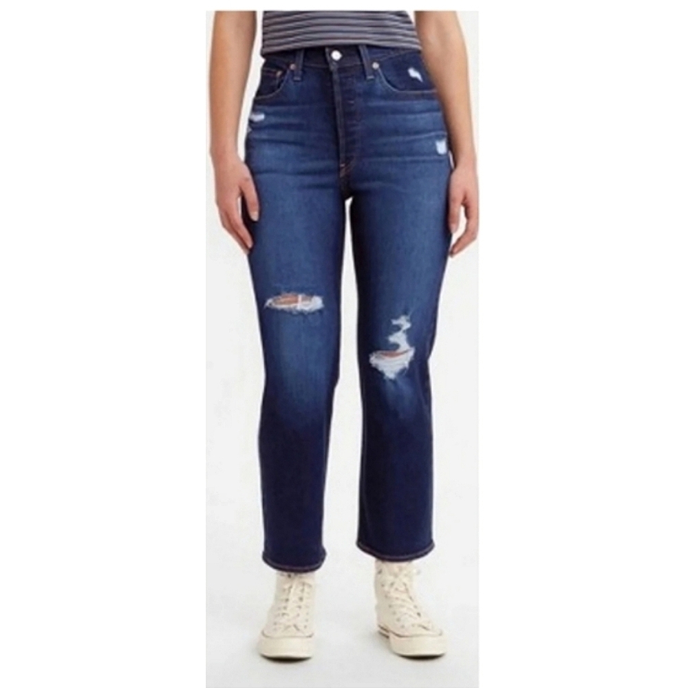 🆕️ Levi’s Ribcage Straight Ankle Jeans Size 28 | Distressed High Rise Denim